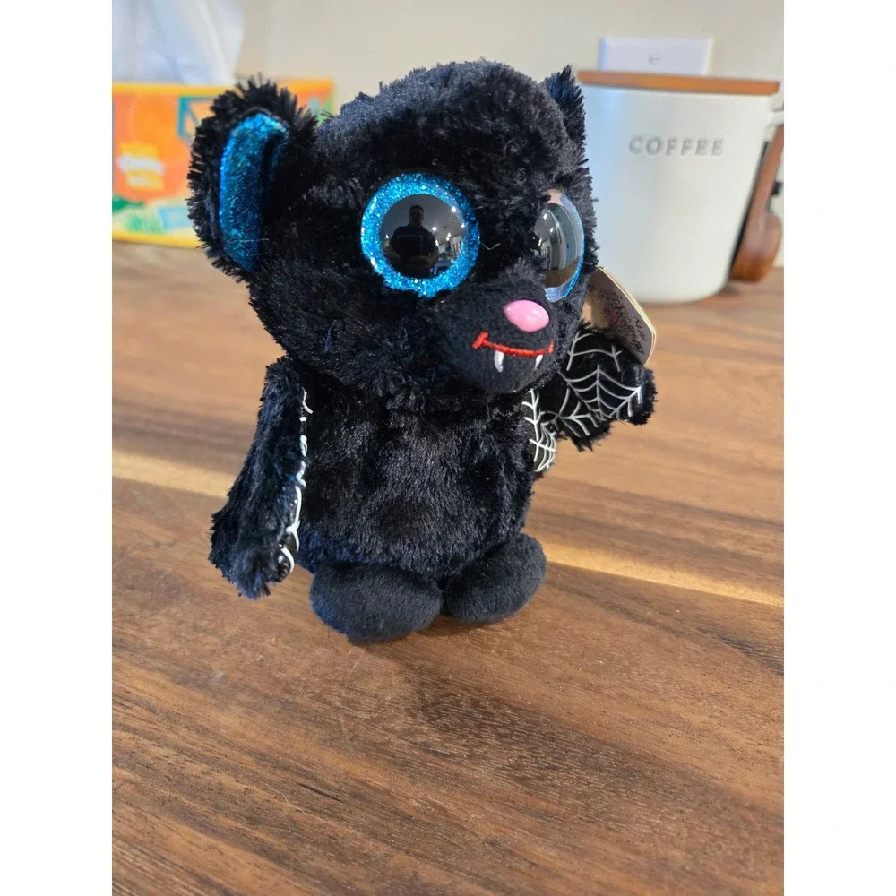 Ty Beanie Boos Batrick Black Bat Blue Glitter Eyes Halloween Plush 6 Inch NEW